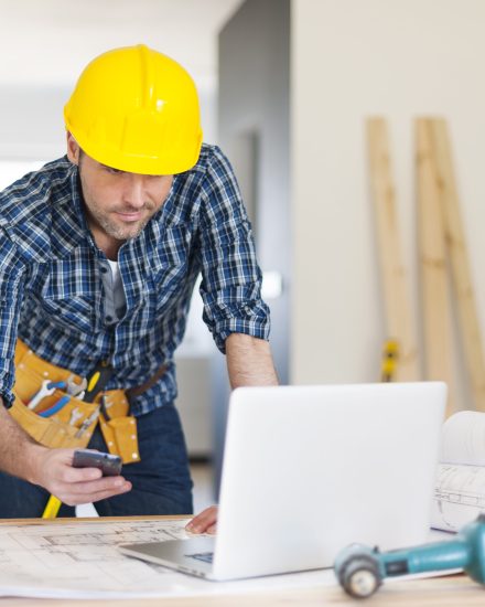 Mobility construction worker on workplace